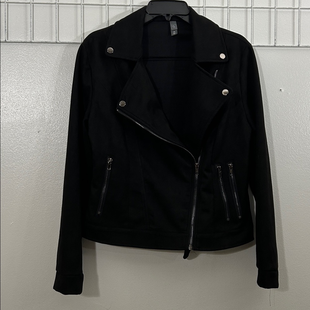 ALYA Women‎ M Black Jacket Asymmetrical Soft Moto 6227